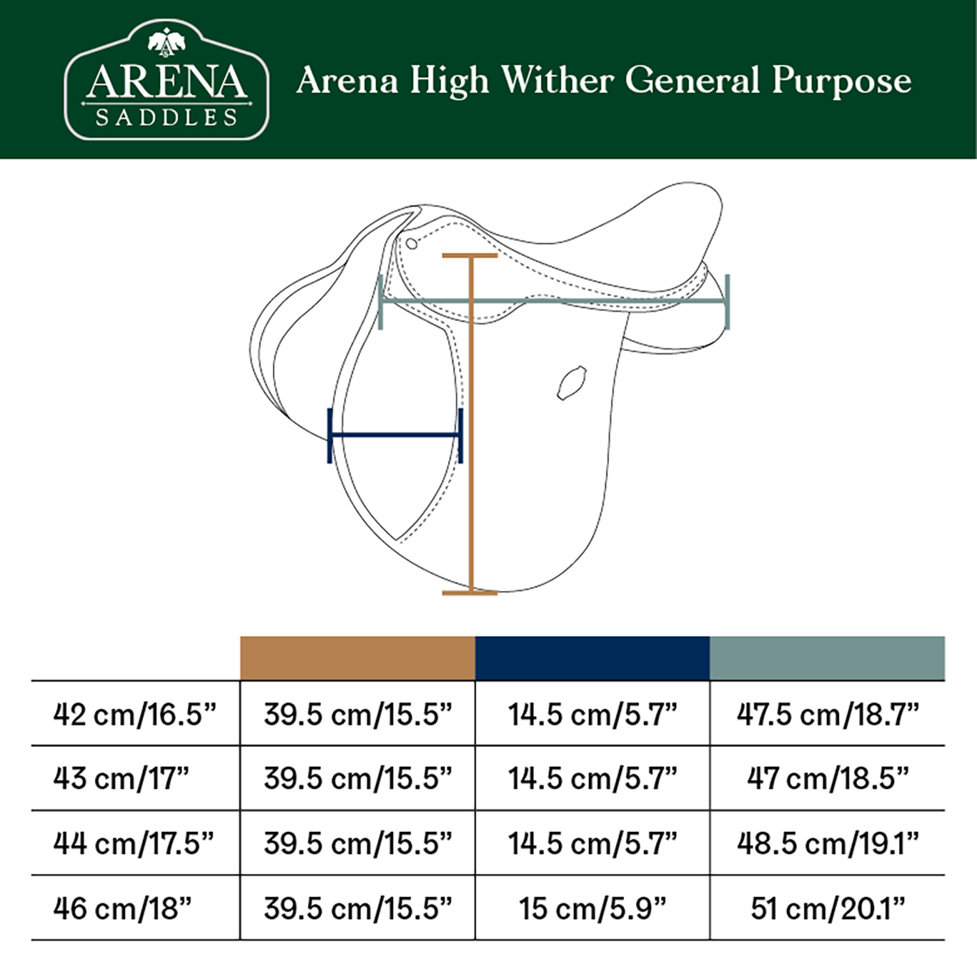 Arena High Wither General Purpose saddle